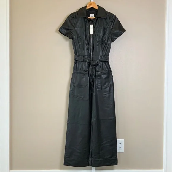 Anthropologie The Colette Weekend Jumpsuit by Maeve: Faux-Leather Edition - Picture 5 of 16